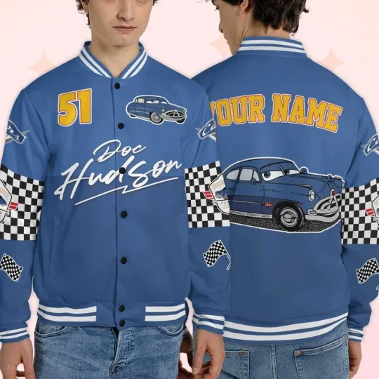 Personalized Doc Hudson Pixar Cras Character Racing Gift For Him Baseball Jacket