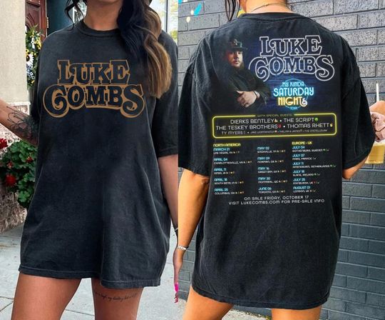 Discover 2026 Lukee Comb My Kinda Saturday Night Tour Shirt, Lukee Comb Tour, Lukee Comb Fan Gift, Lukee Comb Merch, Lukee Comb Country Music Tee