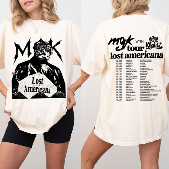 Machine Gun Kelly Lost American Tour 2026 2 Sided Shirt, MGK Lost Americana Tour Dates Youth Shirt, Wiz Khalifa Concert Merch