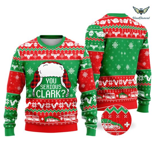 You Serious Clark Christmas Sweater, National Lampoon's Christmas Vacation Christmas Ugly Sweater, Clark Griswold Sweater, Christmas Movie