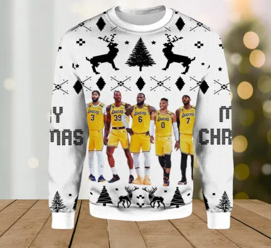 Discover Lakers baseball Ugly Sweater holiday shirt