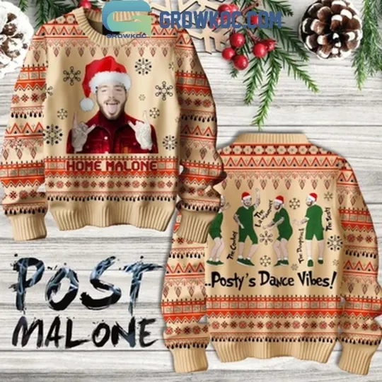 Discover Post Malonemas Posty’s Dance Vibes Christmas 2025 Ugly Sweater