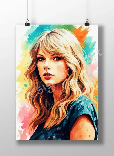 Discover Taylorr Swifts Watercolour Style Vertical Poster