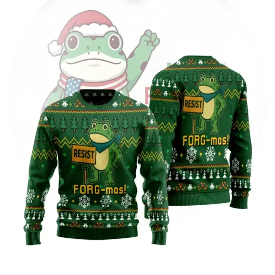 Discover Cowboy Ugly Christmas Sweater, Santa Cactus Sweater 3D Print Ugly Sweatshirt