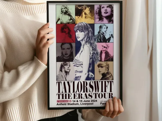 Discover Taylorr Swift The Eras Poster UK Venues Vertical Premium Matte Poster with Framed Options