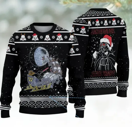 Discover Dark Lord of the Holidays Ugly Christmas Sweater – Funny Galactic Winter Jumper