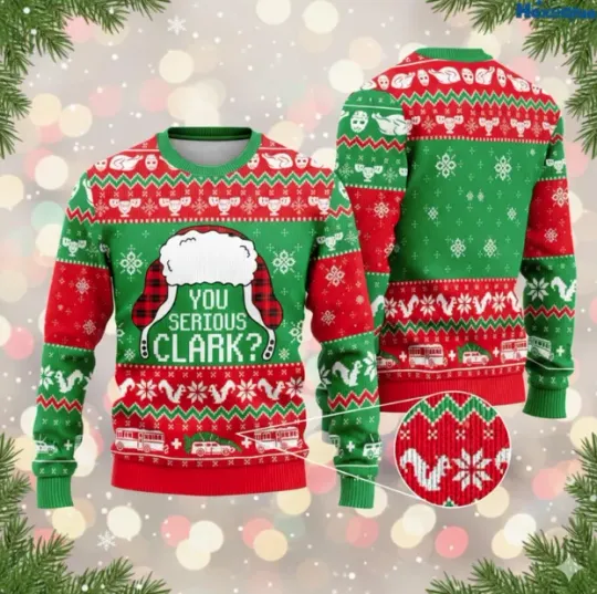 You Serious Right Now? Ugly Christmas Sweater – Funny Retro Holiday Comedy Jumpe