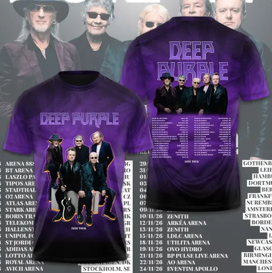 Deep Purple Tour 2026 3D Gift For Fan T Shirt Gift For Fan
