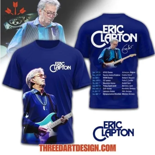 Eric Clapton Tour 2026 3D All Over Print T-Shirt