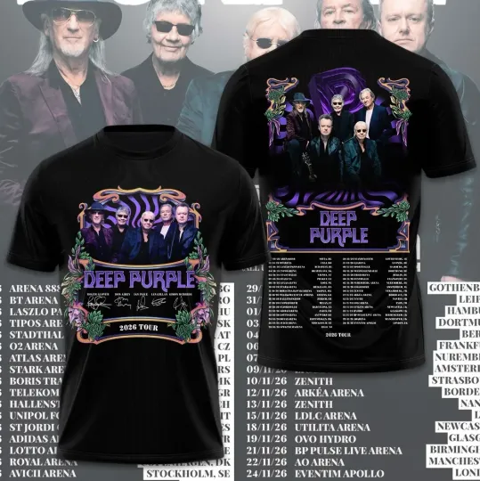 Deep Purple Tour 2026 3D T Shirt Gift For Fan