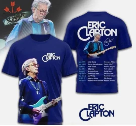 New Eric Clapton Tour 2026 3D All Over Print T-Shirt 3D