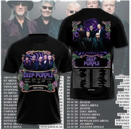 Deep Purple Tour 2026 3D T-Shirt