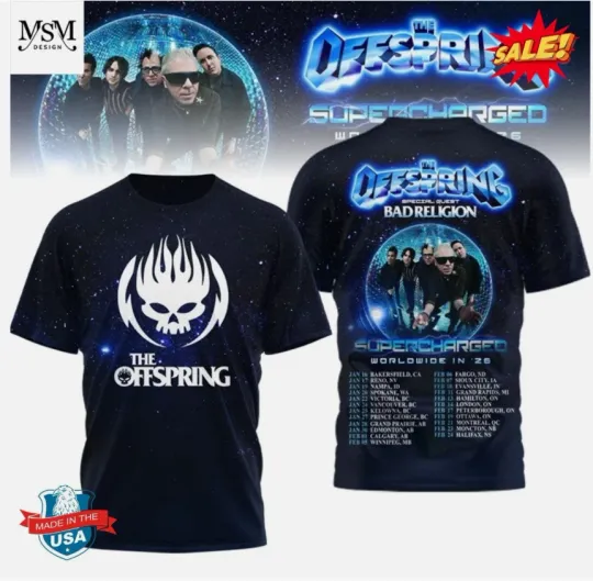 Discover The Offspring Supercharged Tour 2026 3D Shirt