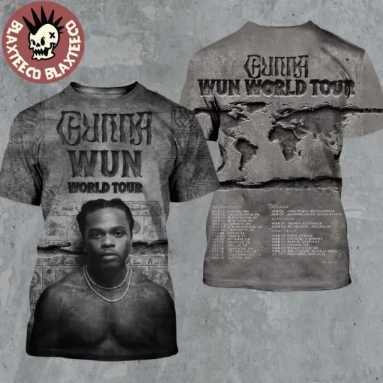Discover Gunna Wun World Tour 2025 2026 Official Photo Art 3D T-Shirt
