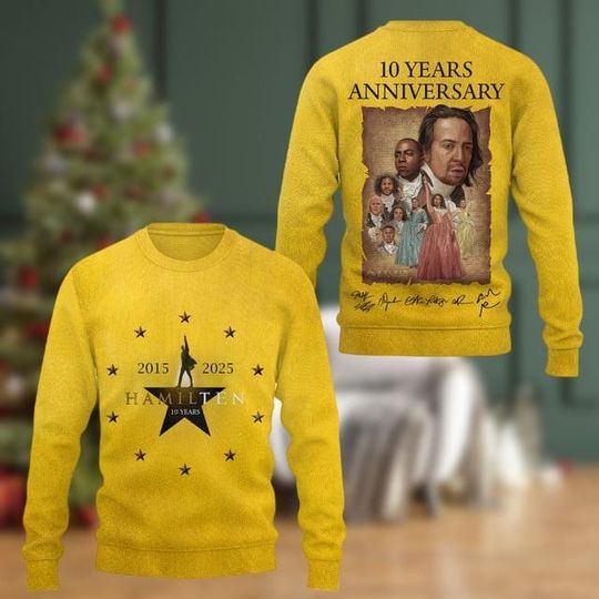Alexander Hamilton Ugly Christmas Sweater, Hamilton Character Sweater, 10 Years Anniversary Sweater, Movie Sweater, Music Lover Gift