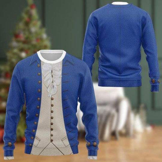 Discover Alexander Hamilton Ugly Christmas Sweater, Hamilton Character Cosplay Costume Sweater, Xmas Sweater, Holiday Shirt, Music Lovers Gift