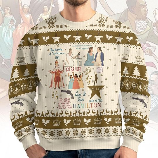 Discover Hamilton Ugly Christmas Sweater, Musical Xmas Sweater, Hamilton Ugly Sweater, Theater Sweater, Christmas Gift