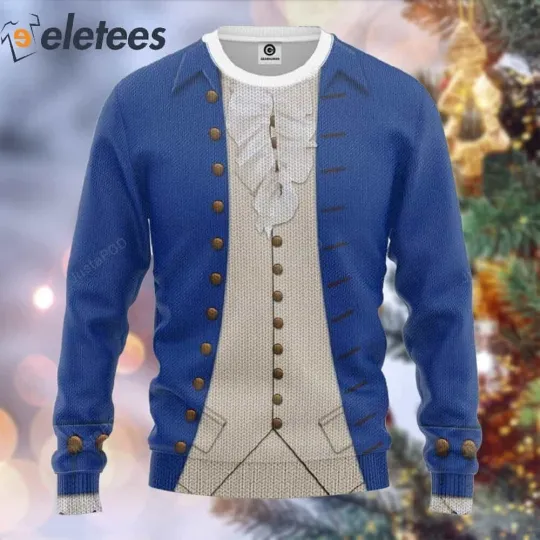 Discover Alexander Hamilton Blue Ugly Christmas Sweater Perfect Festive Gift for History