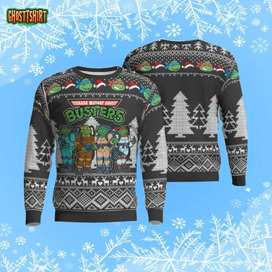 Teenage Mutant Ghost Busters Ugly Christmas Sweater