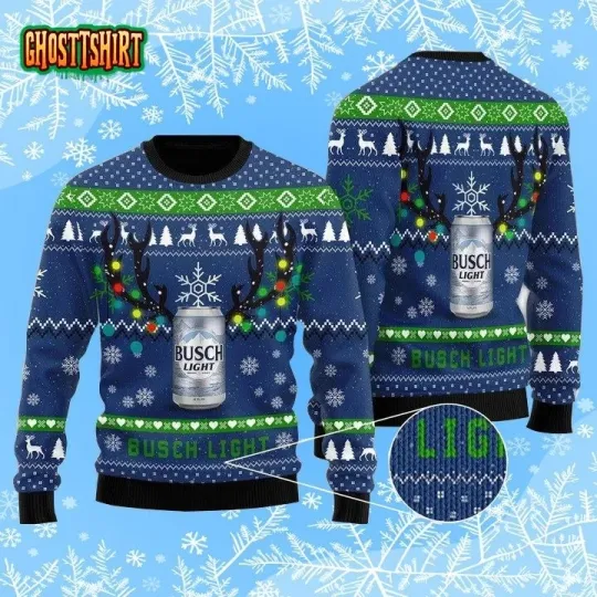 Xmas Deer Light Beer Ugly Christmas Sweater