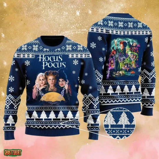 Sister Wizard Christmas Wool Ugly Knitted Christmas Sweatshirt