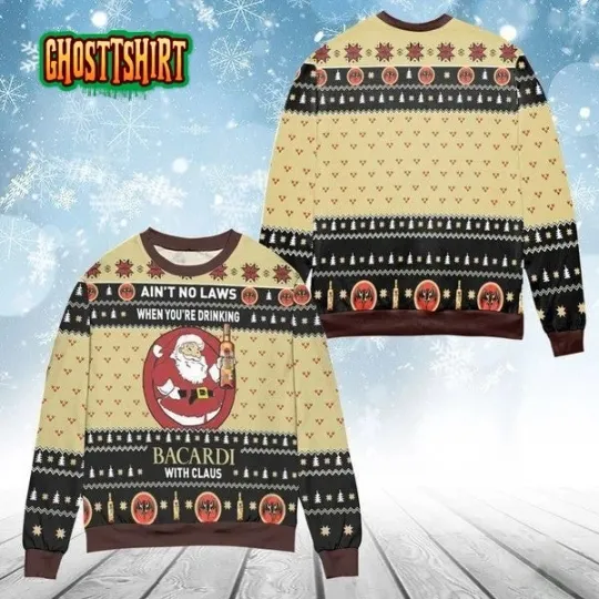 Discover When Youre Drinking Bacardi Rum With Santa Claus Ugly Sweater