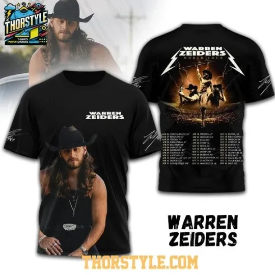 Discover HOT!!Warren Zeiders 2026 World Tour T-Shirt Country Music For All Merch 3D