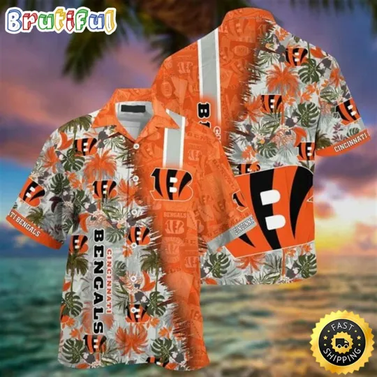 Discover Cincinnati Football Team Bengalss Hawaiian Button Down Shirt