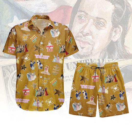 Discover Hamilton Musical Button Shirt, Shorts, Broadway Musical Hawaiian Shirt, Rise Up Shirt, Hamilton Musical Shirt, Xmas Gift For Him Her