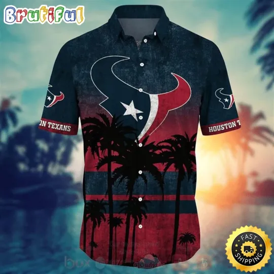 Discover Houstons Team Texans Palm Tree Custom Hawaiian Shirt, Unique Hawaiian Shirt