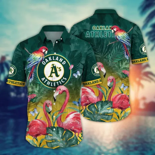 Discover Oakland Baseball Team Athleticss Hawaiian Shirt Button Down Unisex Adults S-5XL