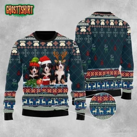 Discover Cute Bernese Mountain Dog Christmas Ugly Christmas Sweater