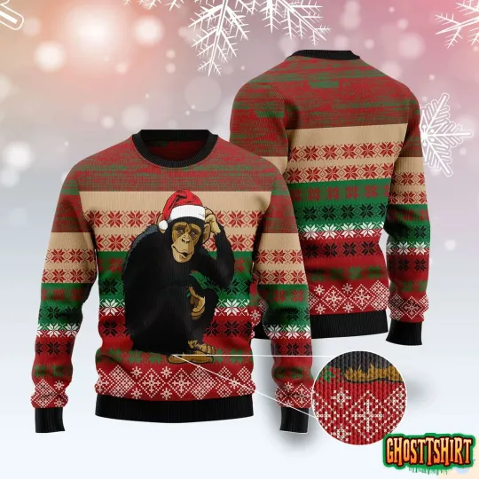 Discover Chimpanzee Ugly Christmas Sweater