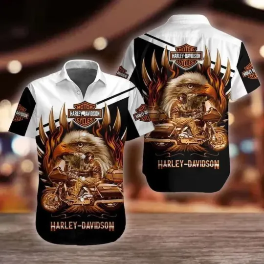 Discover Harley Racing Davidson Casual Button Down Shirt, unisex adults S-5XL