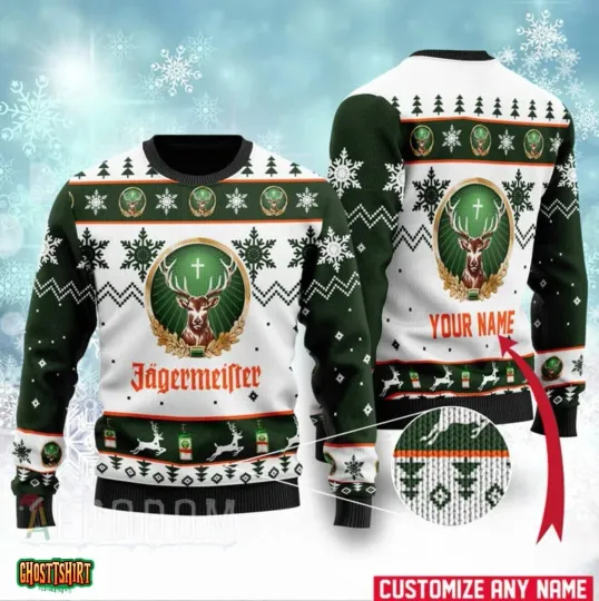 Discover Personalized J A G E R M E I S T E R Ugly Knitted Christmas Sweatshirt
