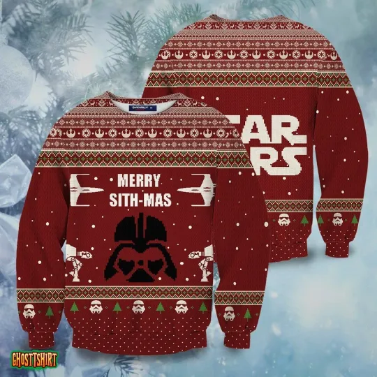 Discover Merry Sith Mas Knitted Sweater Ugly Christmas Shir