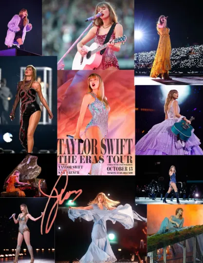 Discover Taylorr Swifts ERAS TOUR COLLAGE POSTER SIGNED REPRINT (R3)  17 X 22