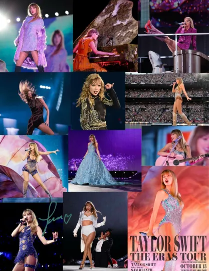 Discover Taylorr Swifts ERAS Tour Collage Poster Reprint Vertical Poster