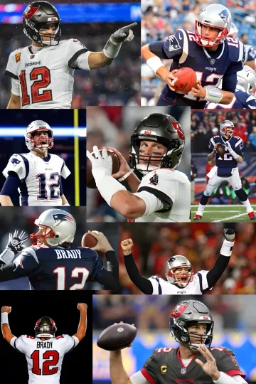 Tom Brady Football Poster Vertical Premium Matte Patriots Buccaneers