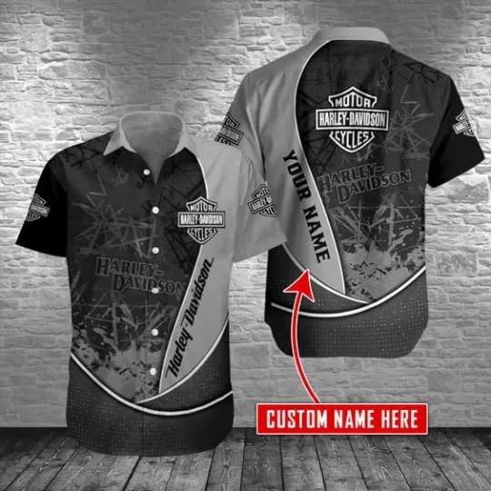 Discover Personalized Harley Motor Racing Davidson Casual Button Down Shirt