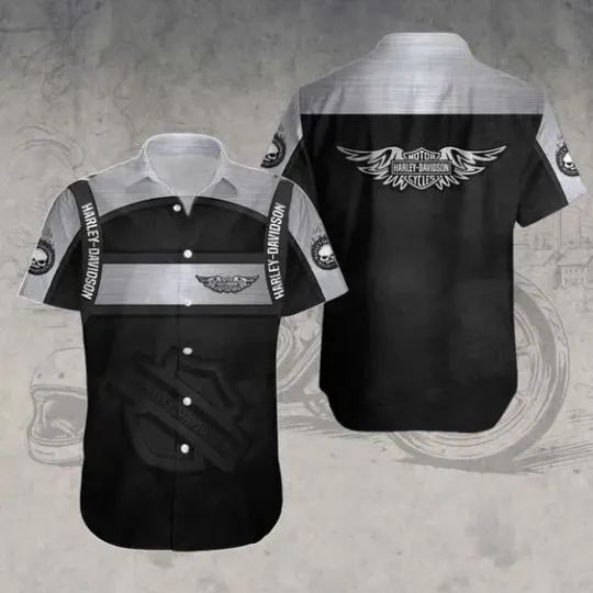 Discover Personalized Harley Motor Racing Davidson Casual Button Down Shirt