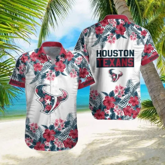 Discover Houston Football Team Texanss Hawaiian Button Down Shirt