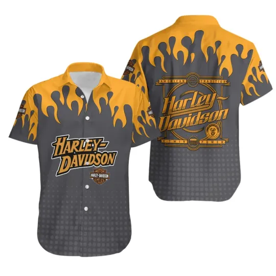 Discover Personalized Harley Motor Racing Davidson Casual Button Down Shirt