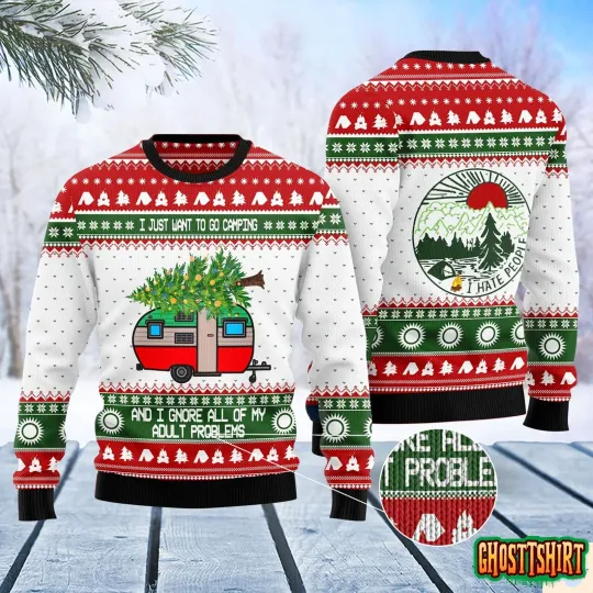 Camping Ugly Christmas Sweater