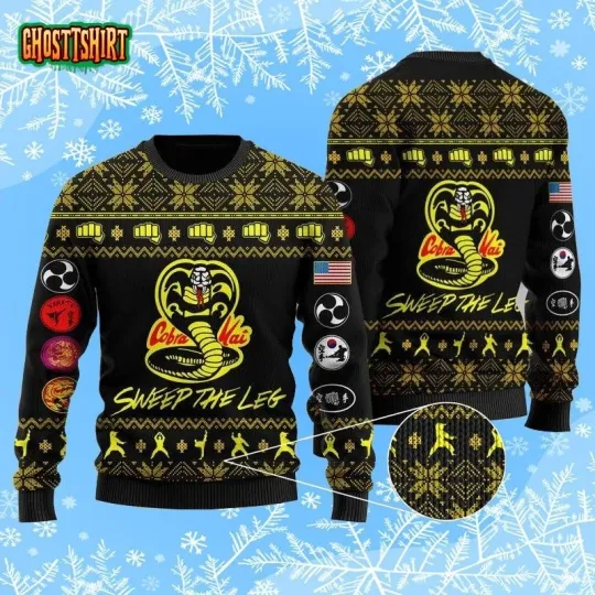 Cobra Kai Sweep The Leg Ugly Christmas Sweater