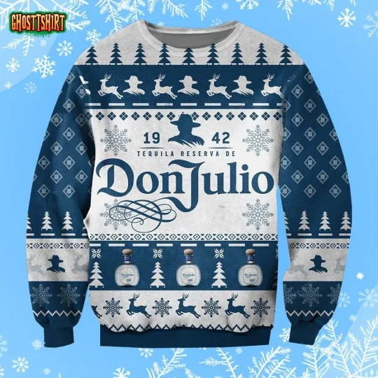 Discover Don Julio Tequila Blue Ugly Christmas Sweate