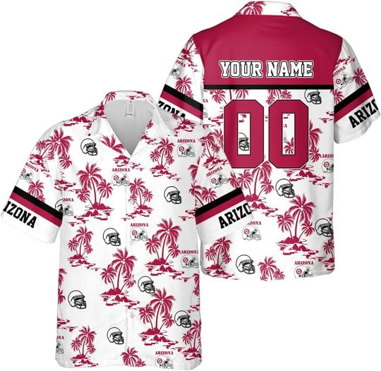 Discover Custom Arizonna Football Team Cardinals Hawaiian Shirts for Men, Gift for Fan