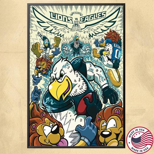 Discover Lions vs Eagles Lincoln Financial Field Poster November 16 2025