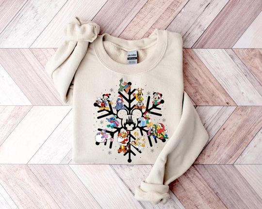 Discover Disneyland Holiday Sweatshirt: Mickey Mouse Snowflake Design
