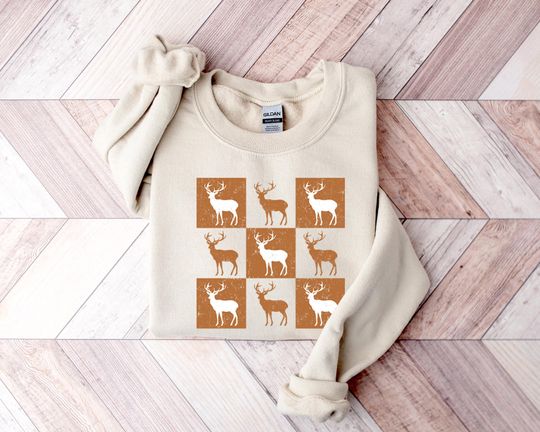 Discover Rustic Reindeer Sweatshirt - Cozy Winter Holiday Style